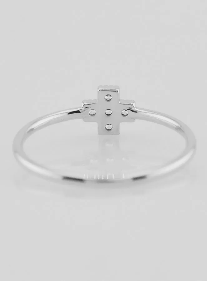Ring Kreuz mit Zirkonia - 925er Silber - Grösse 56 (pic 4)
