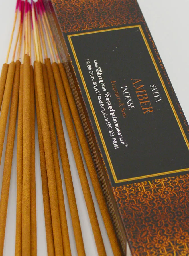 Weihrauch Indien Satya - 15 Räucherstäbchen - Amber (pic 4)