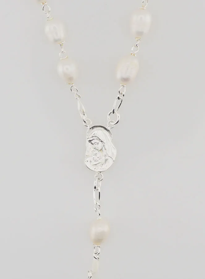 Rosenkranz 925er Silber & Perlmutt - Glänzende Perlen 7mm (pic 4)