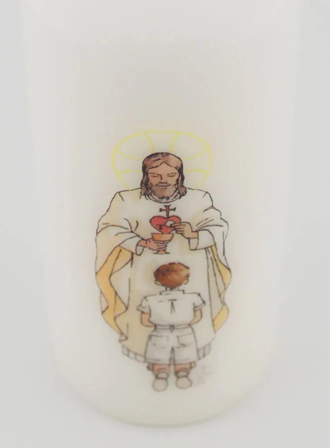 Kommunion Kerze Der Herr Jesus & Junge Braune Haare (pic 4)