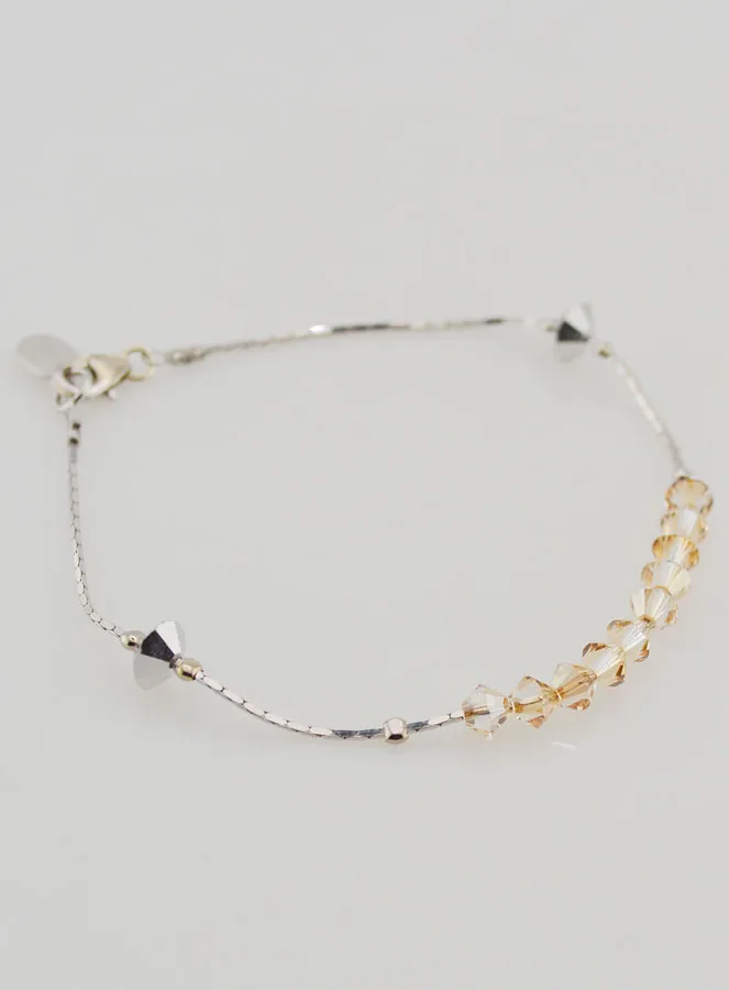 Zehner-Rosenkranz Armband in Kristall Bernstein & Silber (pic 4)