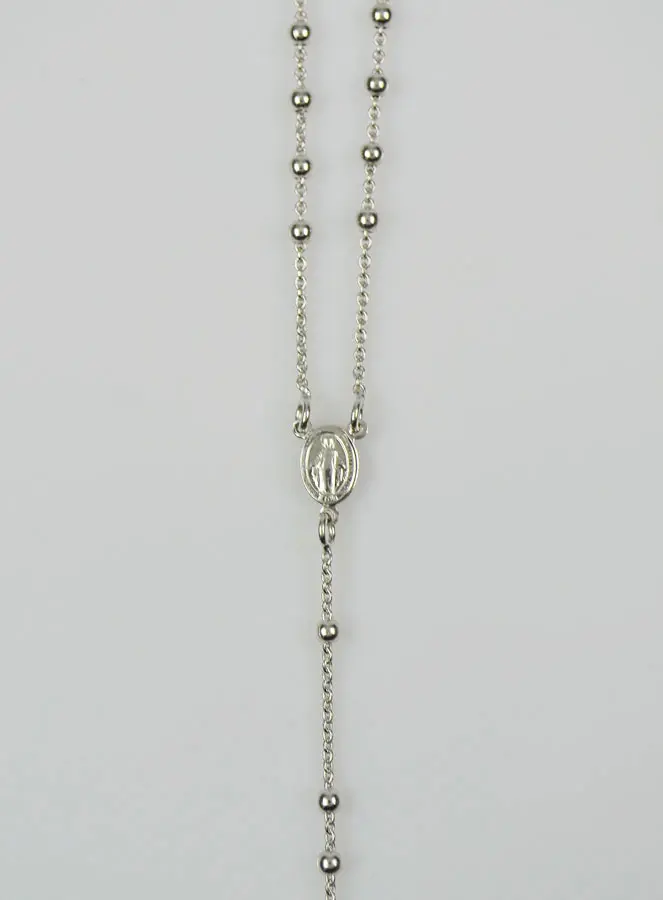 Rosenkranz Halskette 925 Sterling Silber Rhodiniert (pic 3)