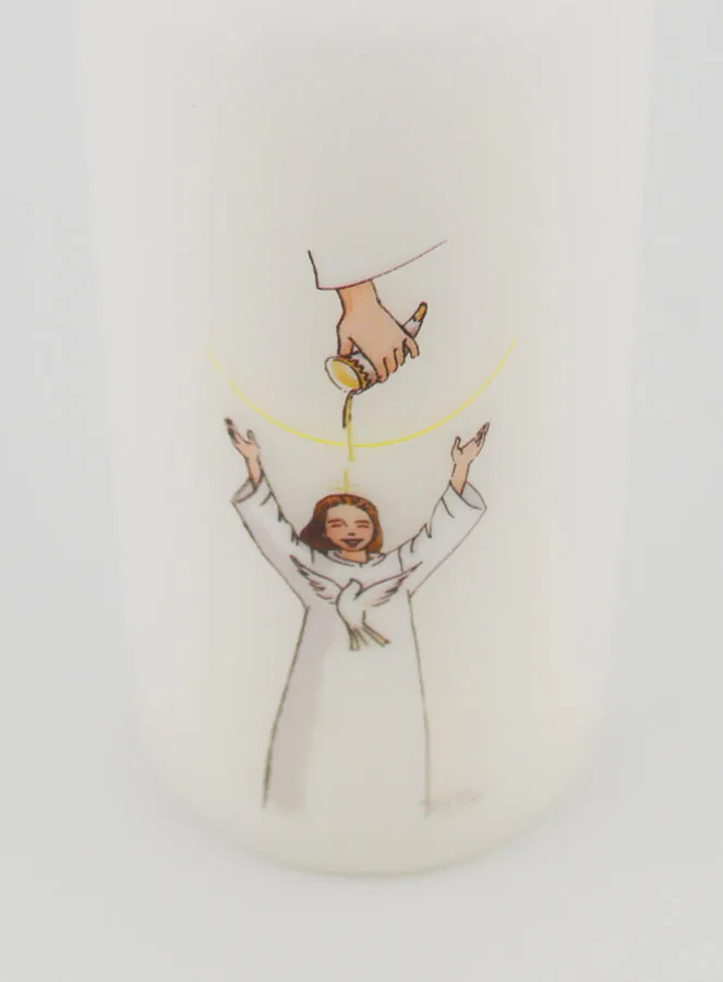 Kerze zur Firmung - Salbung Mädchen mit braunem Haar (pic 4)