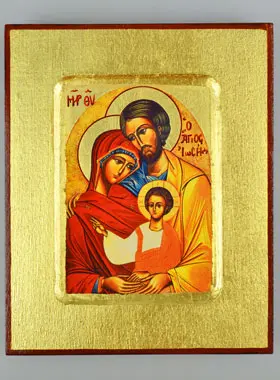 Byzantinische Ikone Heilige Familie - 13cm (pic 1)