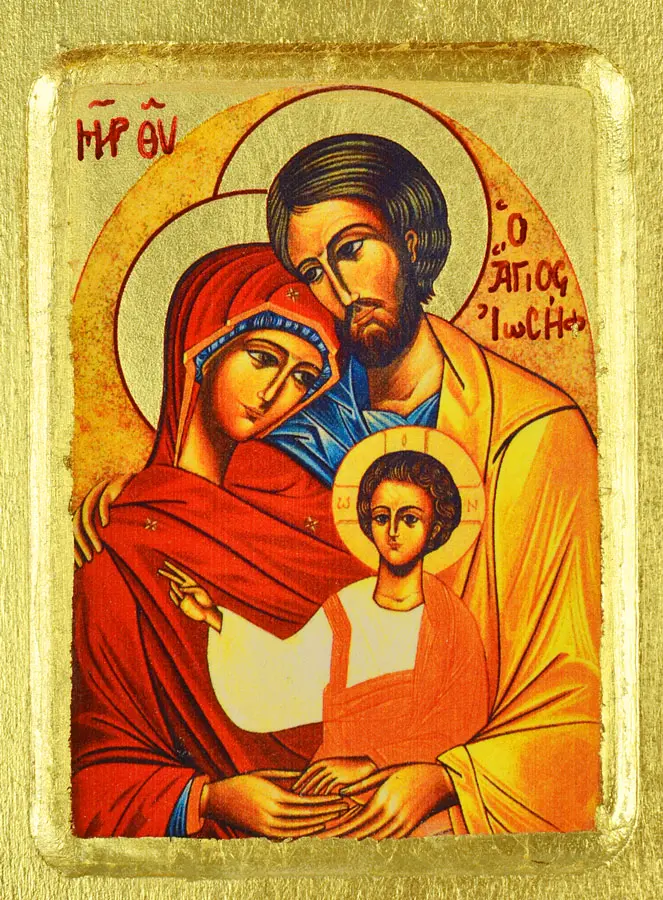 Byzantinische Ikone Heilige Familie - 13cm (pic 3)