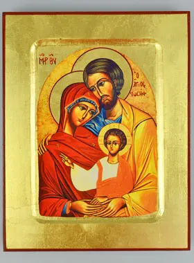 Byzantinische Ikone - Religiöse Ikone Heilige Familie - 18 cm (pic 1)