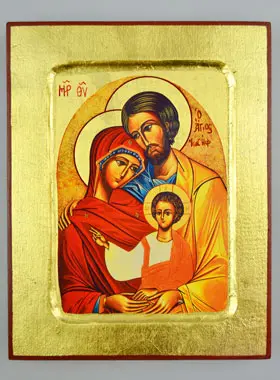 Byzantinische Ikone von der Heiligen Familie - 18 cm (pic 1)