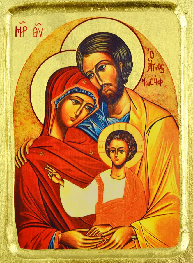 Byzantinische Ikone von der Heiligen Familie - 18 cm (pic 3)