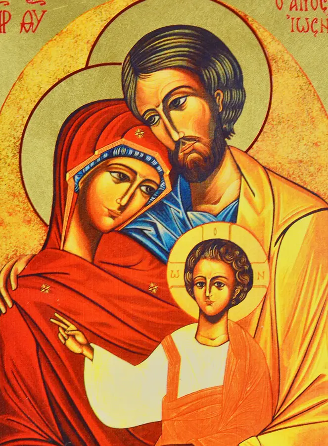 Byzantinische Ikone Heilige Familie - 24 cm (pic 3)