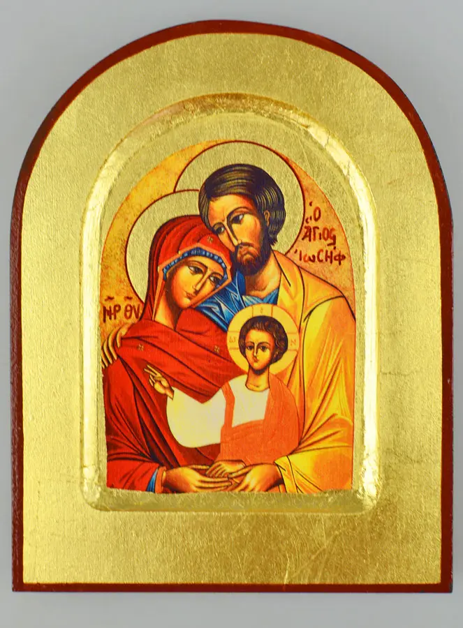 Abgerundete Byzantinische Ikone - Heilige Familie 13cm (pic 2)