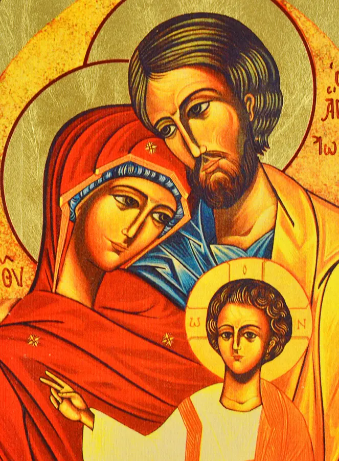 Abgerundete Christliche Ikone Heilige Familie - 19cm (pic 3)