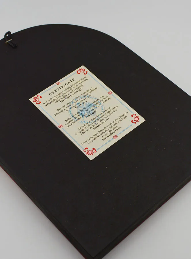 Byzantinische Ikone Halbrund - Maria mit Kind - 24cm (pic 4)