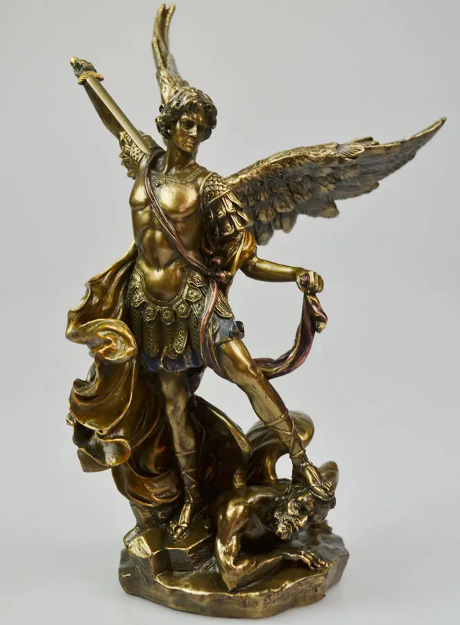Religiöse Statue des Erzengels Michael aus Bronze - 26 cm (pic 2)