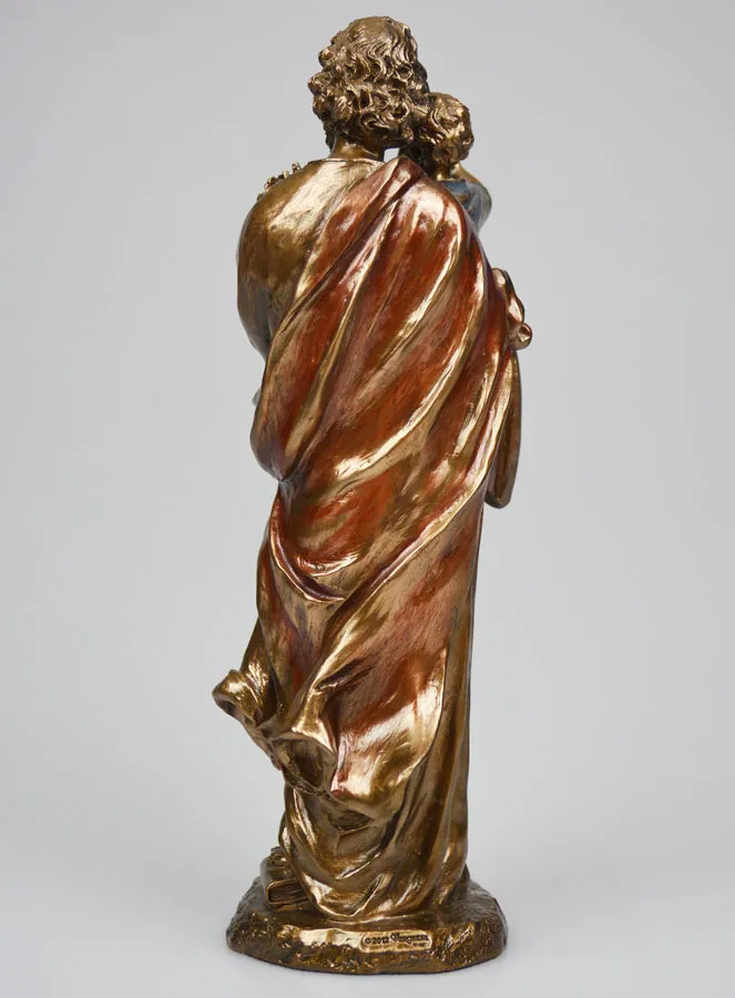 Religiöse Bronze Figur Heiliger Josef - 21 cm (pic 4)