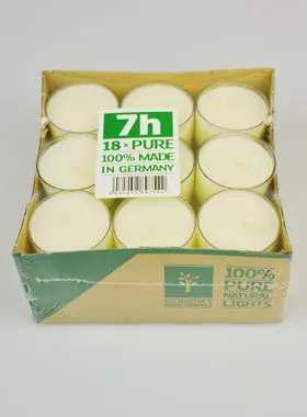 Set mit 18 Bio-Teelichtern 100% Natürlich - 7 Stunden (pic 1)
