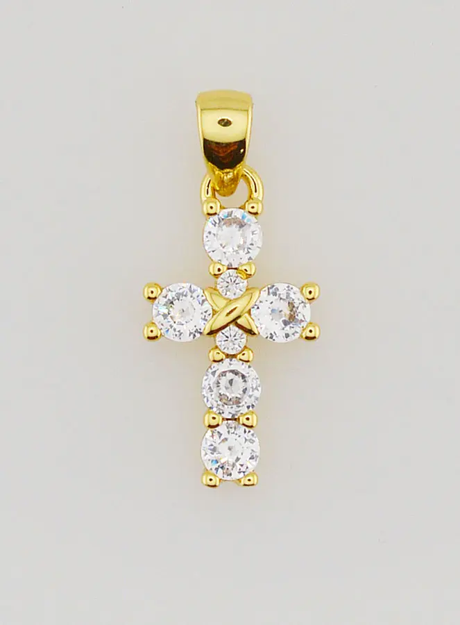 Kreuz Anhänger mit Strass - 15mm (pic 1)