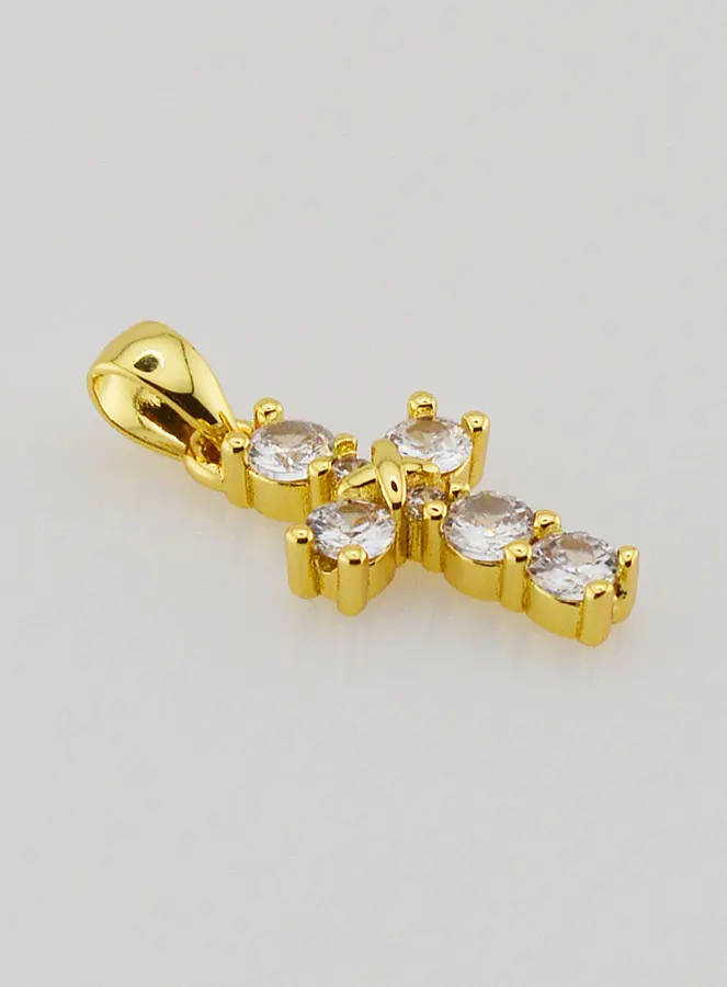 Kreuz Anhänger mit Strass - 15mm (pic 2)
