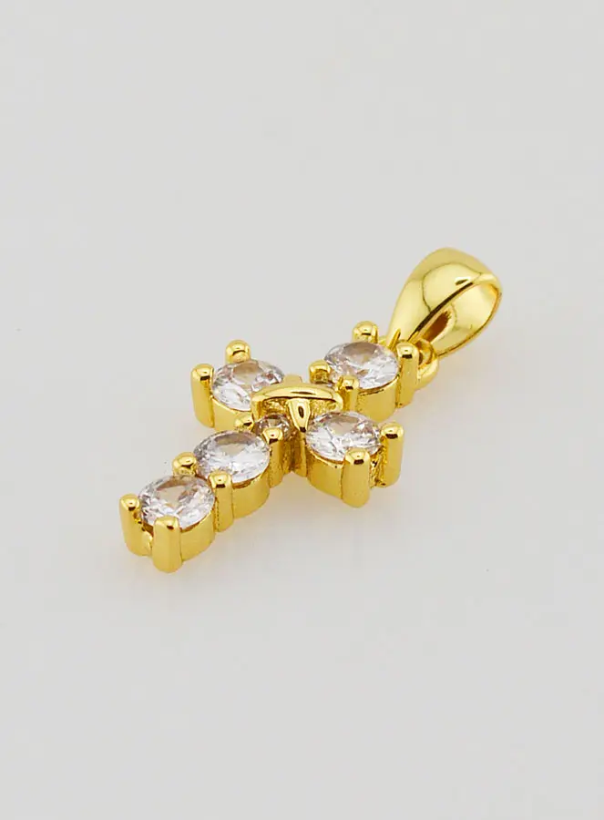 Kreuz Anhänger mit Strass - 15mm (pic 3)