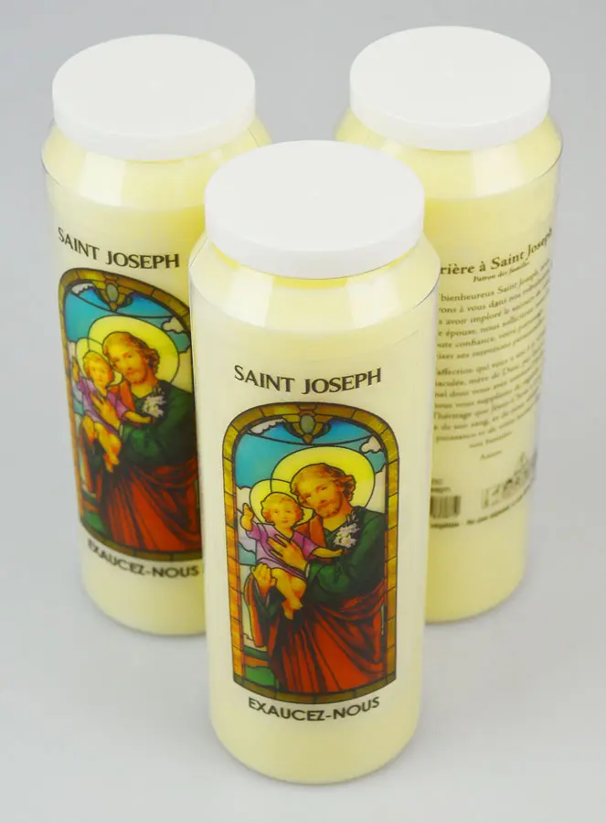 3 Novenen-Kerzen Heiliger Josef mit Gebet (pic 2)