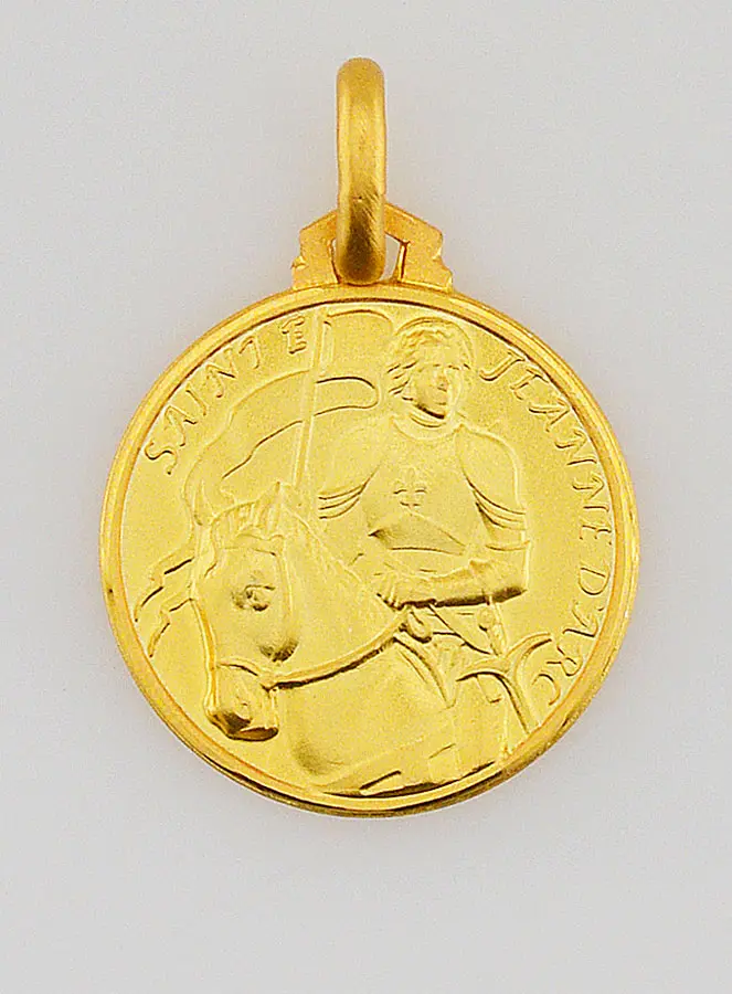Medaille der Heiligen Johanna von Orleans Vergoldet - 16 mm (pic 1)