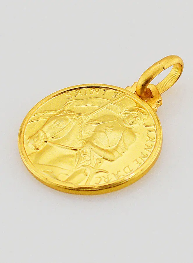 Medaille der Heiligen Johanna von Orleans Vergoldet - 16 mm (pic 3)