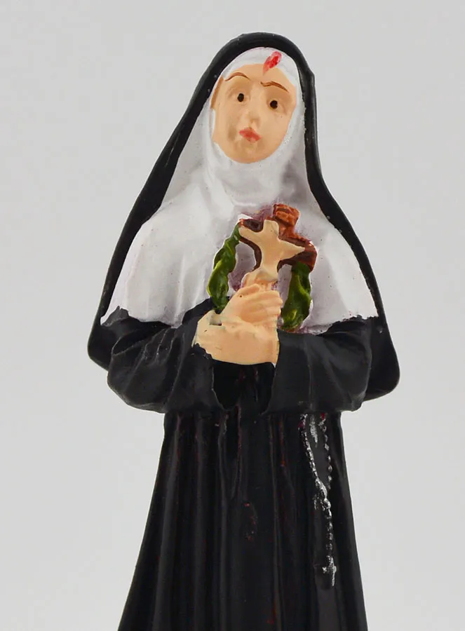 Religiöse Figur der Heiligen Rita mit Rosen - 7cm (pic 3)