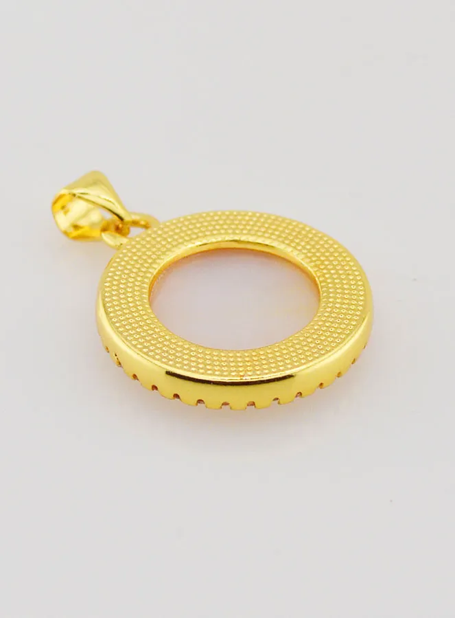 Goldfarbene Herz Jesu Medaille aus Perlmutt - 22mm (pic 4)