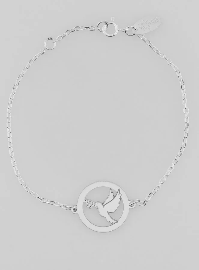 Armband aus Massiv Silber - Taube und Zweig (pic 1)