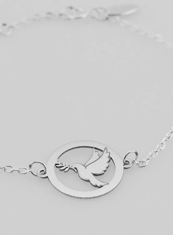 Armband aus Massiv Silber - Taube und Zweig (pic 2)
