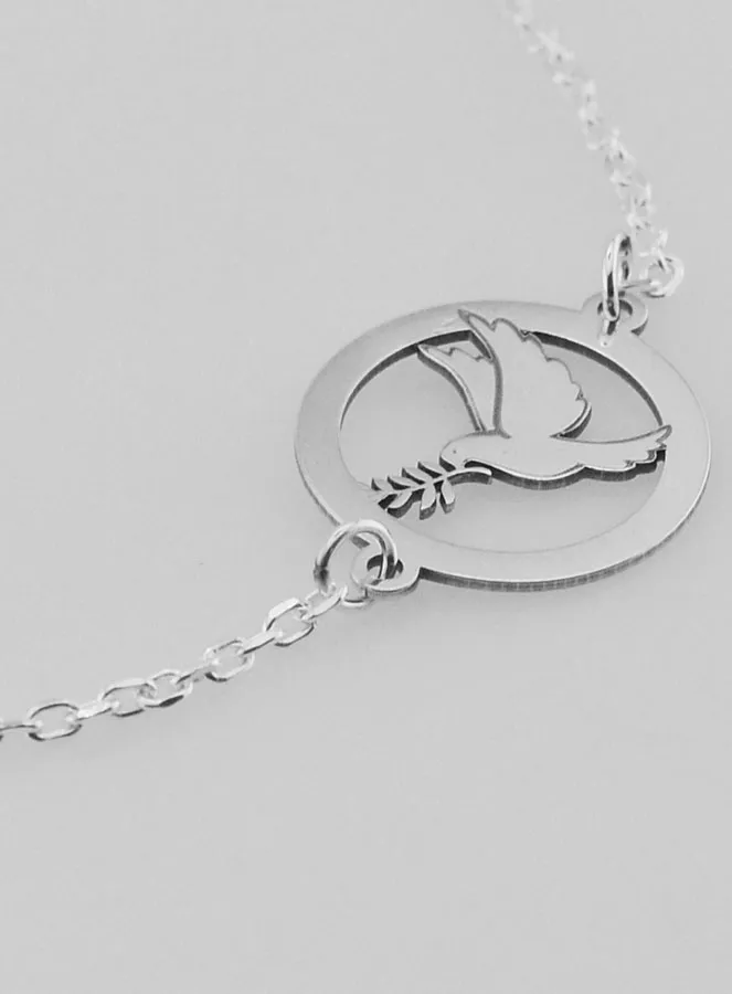 Armband aus Massiv Silber - Taube und Zweig (pic 3)