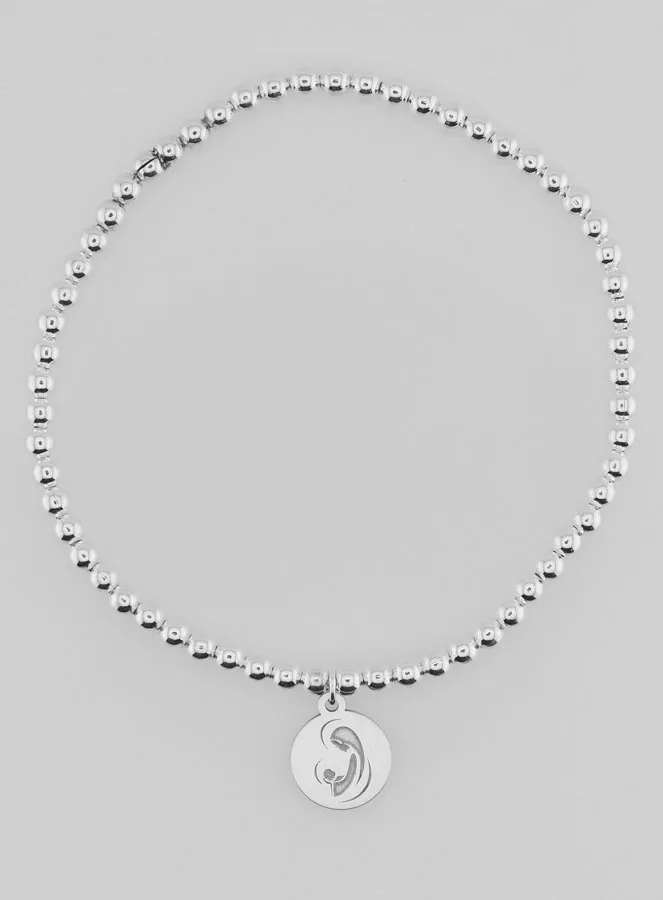 Kugel Armband Madonna mit Kind - 925er Silber (pic 1)