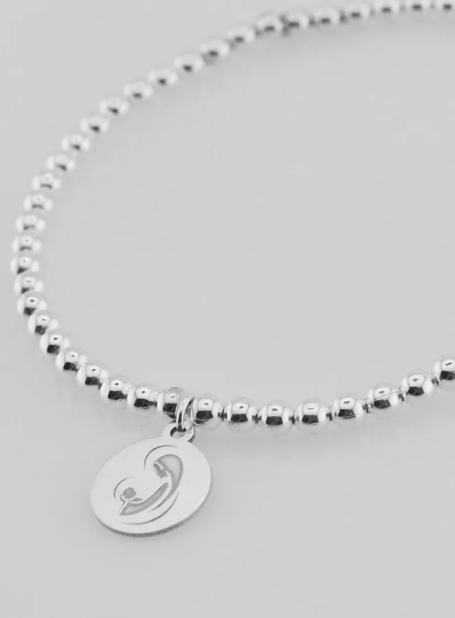 Kugel Armband Madonna mit Kind - 925er Silber (pic 4)