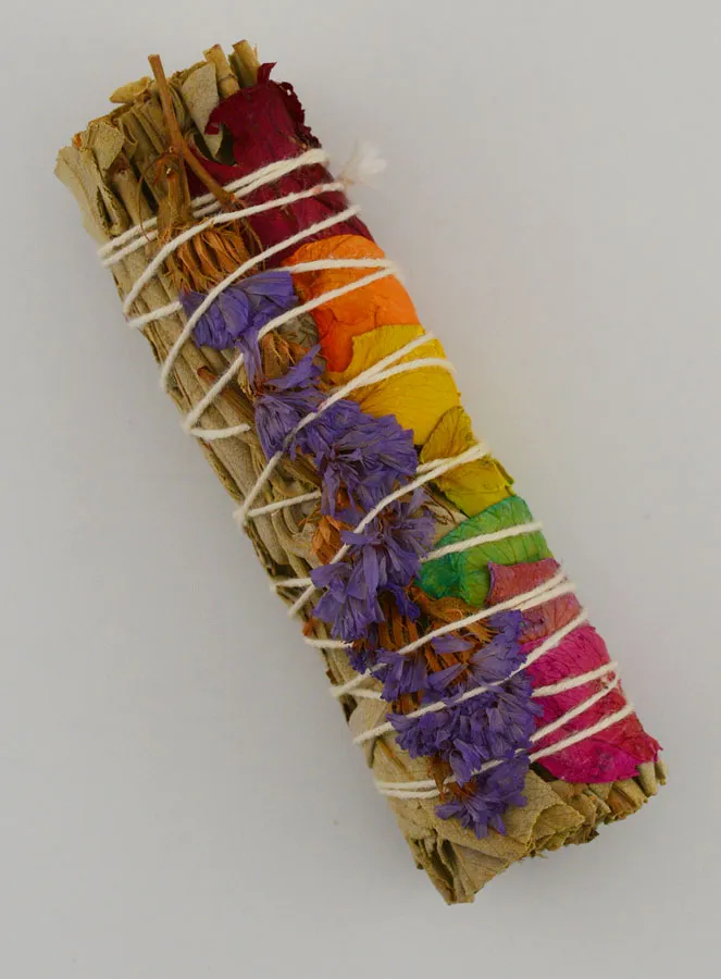 Weißer Salbei und Bunte Rosenblätter - Räucherbündel 30g (pic 1)