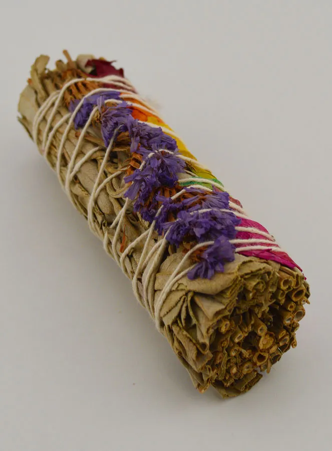 Weißer Salbei und Bunte Rosenblätter - Räucherbündel 30g (pic 2)