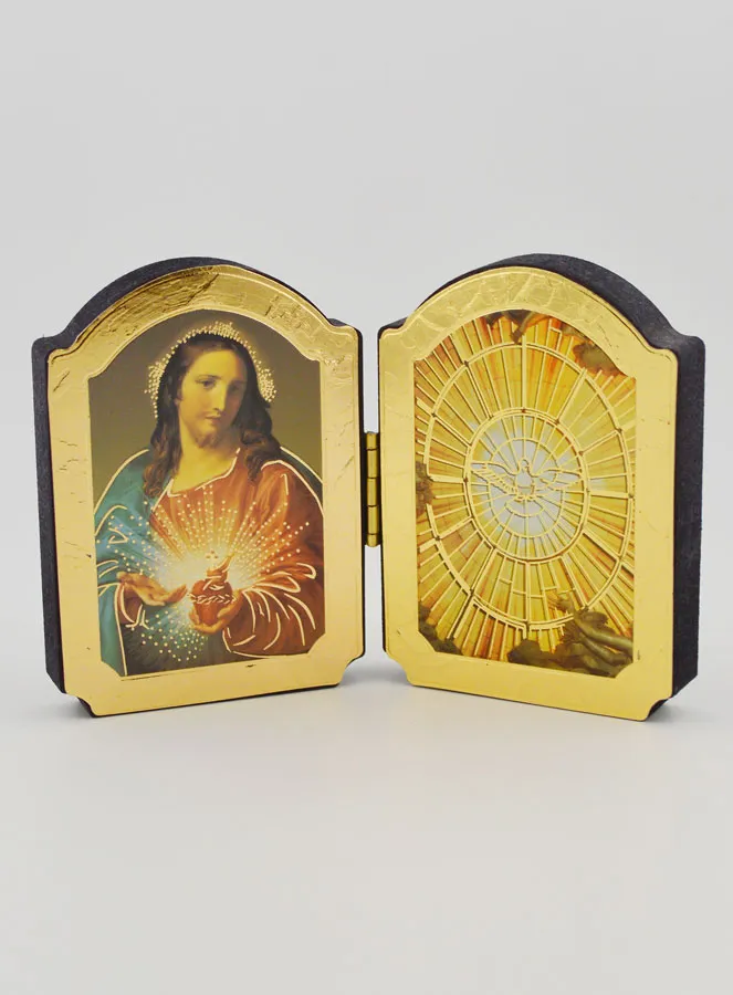 Diptychon Ikone zur Firmung - Heiliges Herz Jesu und Heiliger Geist (pic 1)