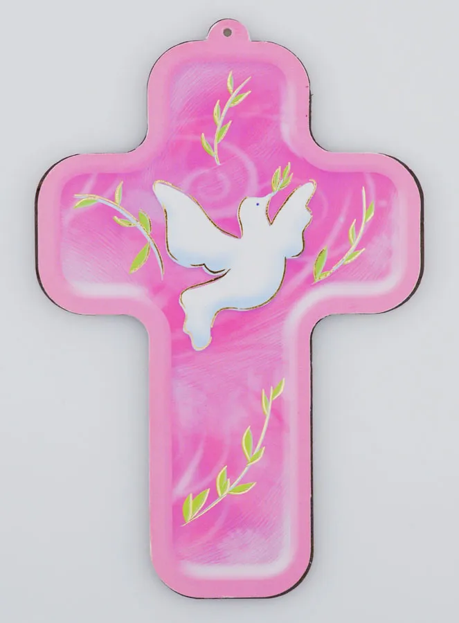 Kreuz Firmung - Heilig Geist Taube - Rosa (pic 1)