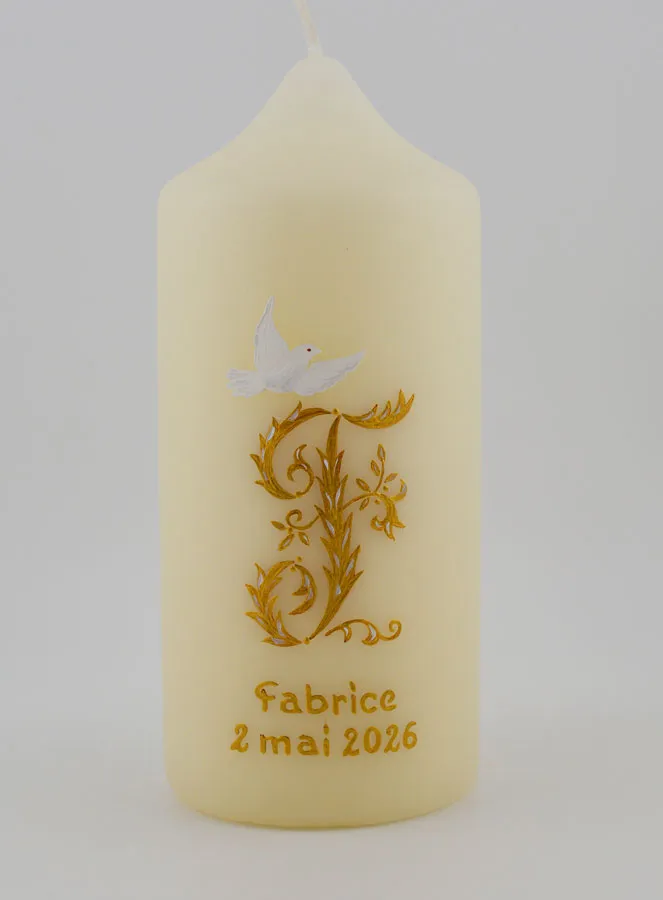 Kerze Erinnerung an die Firmung Heiliger Geist - Gold (pic 1)