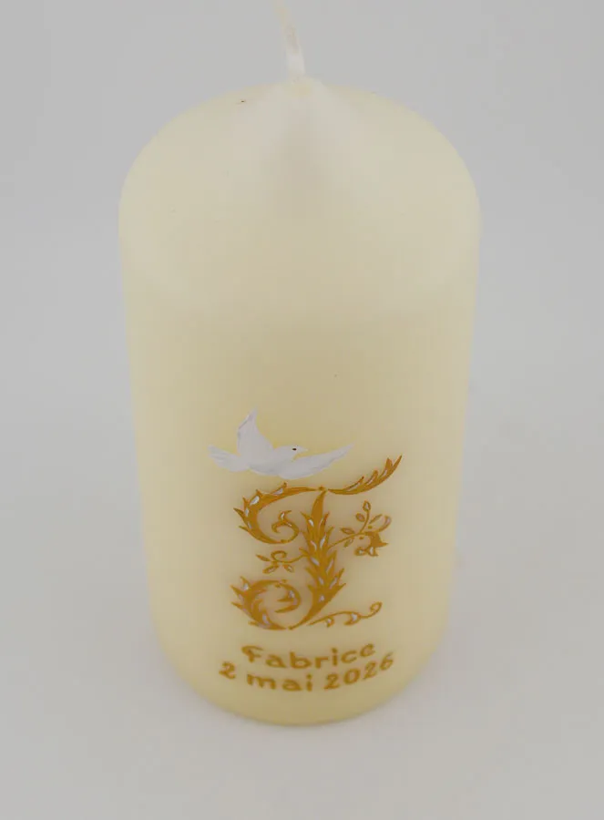 Kerze Erinnerung an die Firmung Heiliger Geist - Gold (pic 2)