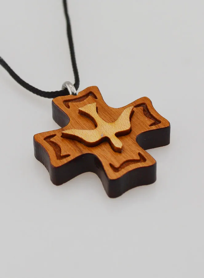 Anhänger Kreuz Firmung aus Holz - Heiliger Geist (pic 4)