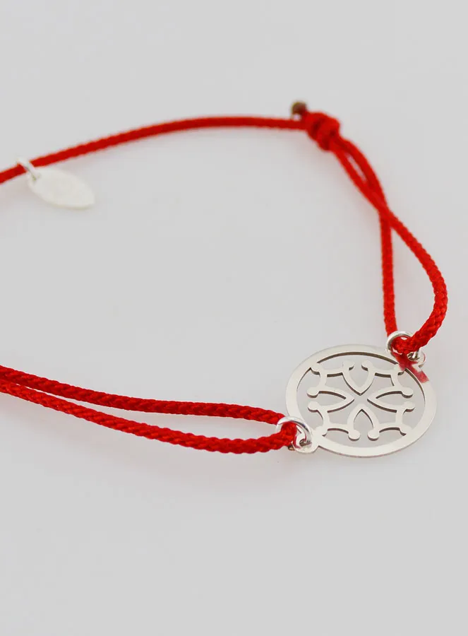 Armband Silber und Kordel – Kreuz von Okzitanien (pic 3)