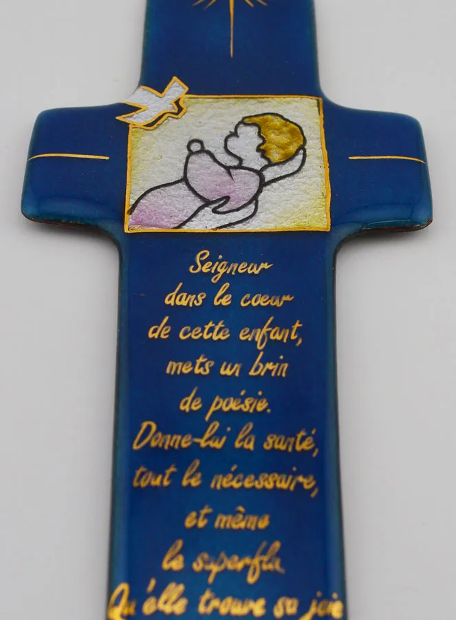 Taufkreuz für Mädchen und Gebet in Emaille von Libanon (pic 2)