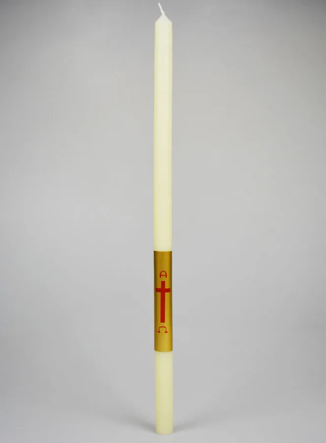 Taufkerze Elfenbein und Gold - 50cm (pic 1)