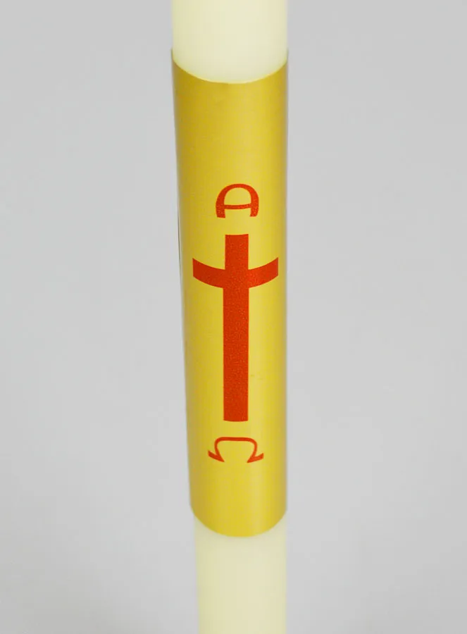 Taufkerze Elfenbein und Gold - 50cm (pic 3)