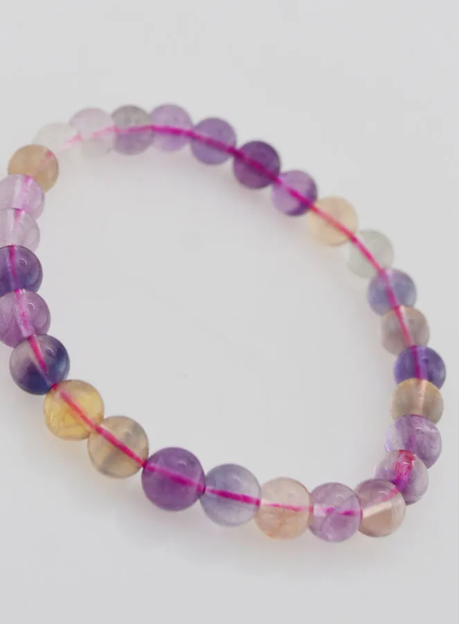 Edelstein Armband aus Mehrfarbigem Fluorit AA - 6mm (pic 3)