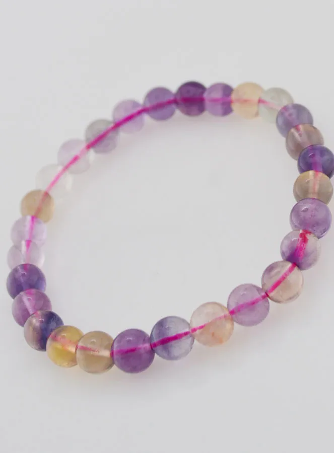 Edelstein Armband aus Mehrfarbigem Fluorit AA - 6mm (pic 4)