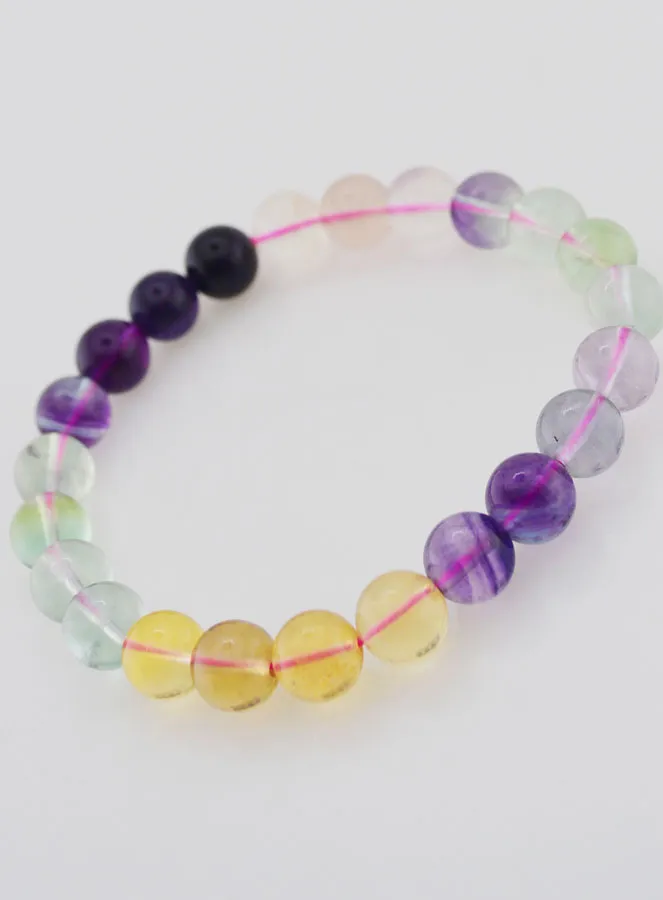 Edelstein Armband aus Mehrfarbigem Fluorit AA - 8mm (pic 4)