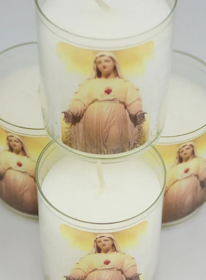 Set 4 Votivkerzen Gottesmutter von Pellevoisin (pic 4)