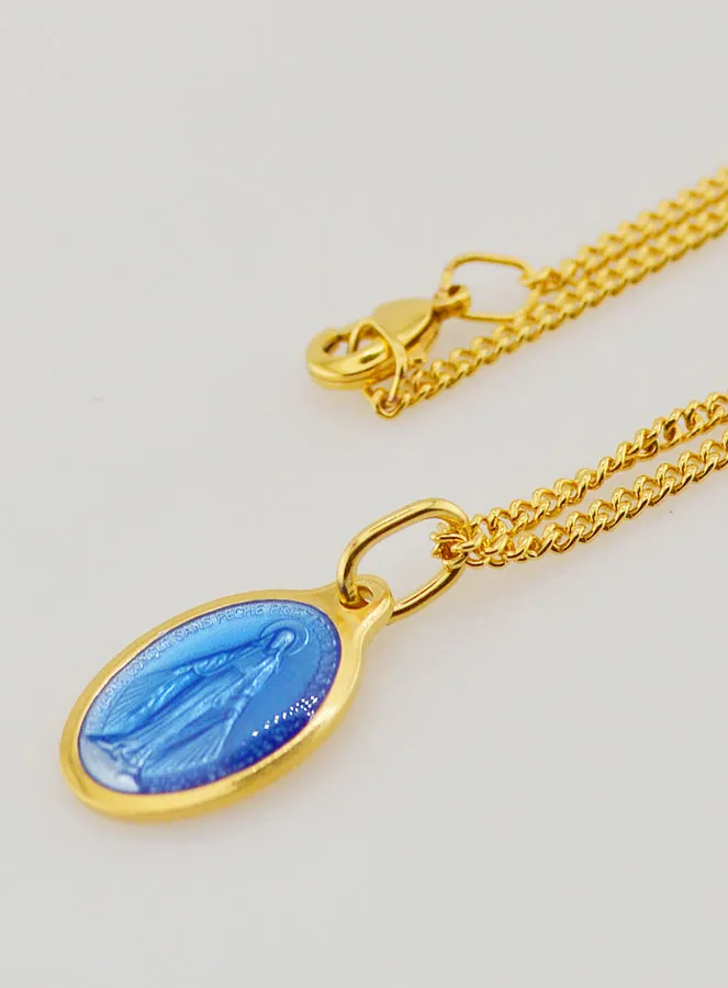 Blaue Wunderbare Medaille mit Halskette 45cm (pic 1)
