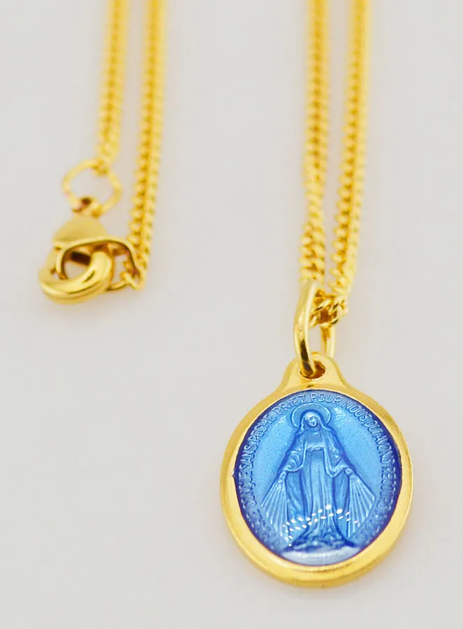 Blaue Wunderbare Medaille mit Halskette 45cm (pic 3)