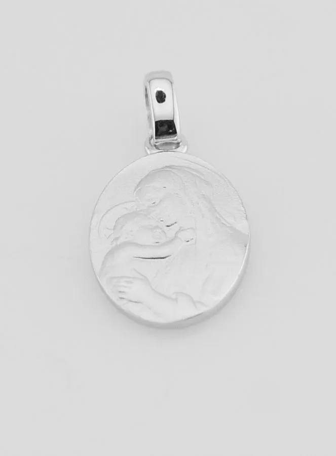 Silber Anhänger Madonna mit Kind - 19mm (pic 2)